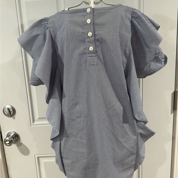 Ann Taylor Ribbed Ruffle Sleeve Top - Picture 3 of 8